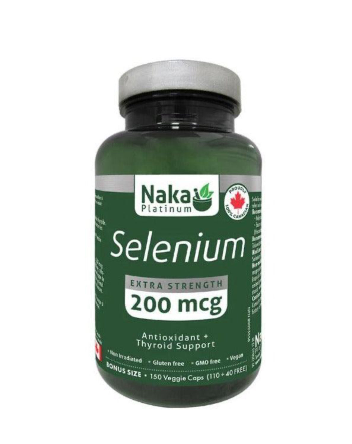 Naka Platinum Selenium 200mcg 110+40 Veggie Caps