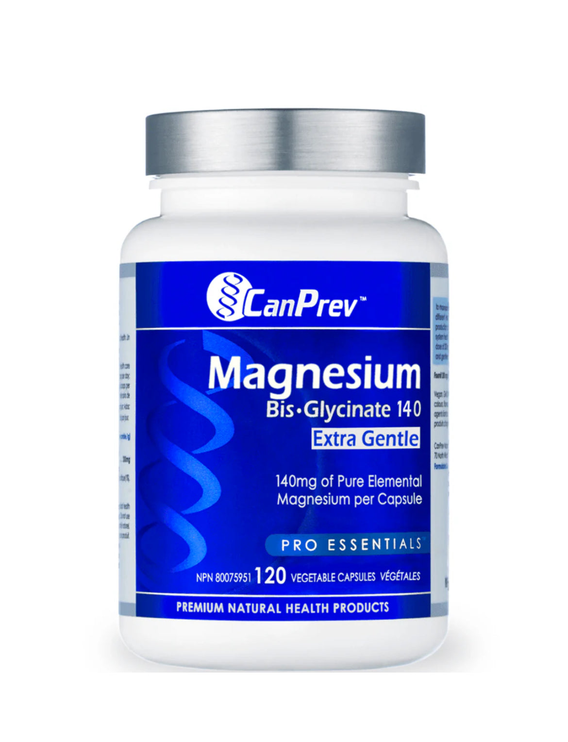 CanPrev Magnesium Bis-Glycinate 140 Extra Gentle 120 Veggie Caps