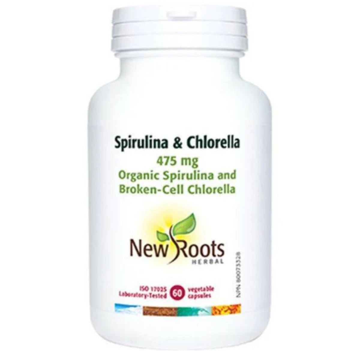 New Roots Spirulina & Chlorella 475mg 60 Veggie Caps