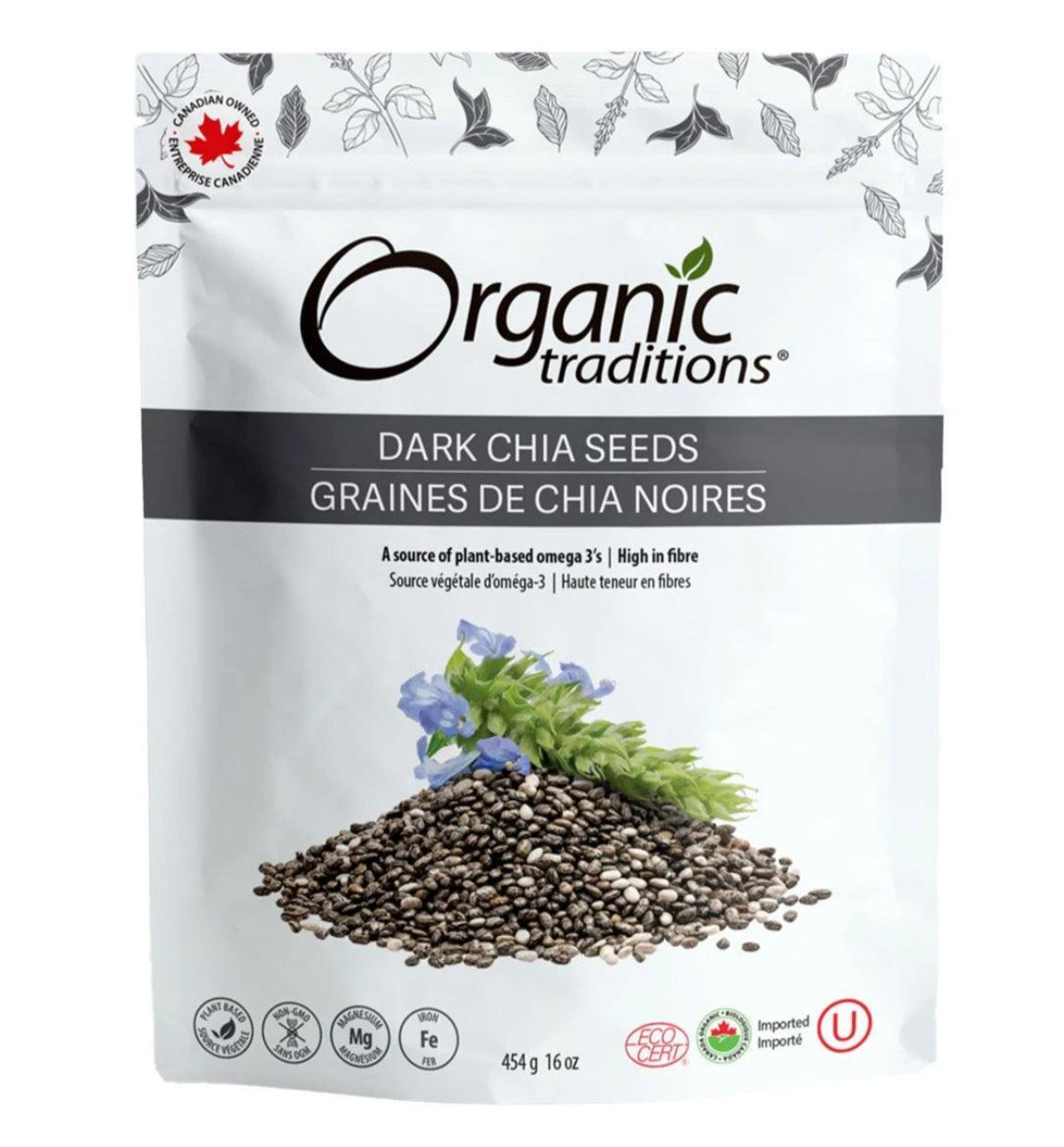 Organic Traditions Organic Dark Chia Seeds 454g