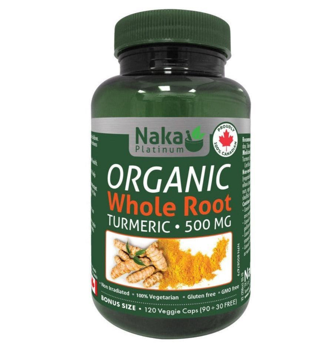 Naka Platinum Organic Turmeric 120 Veggie Caps
