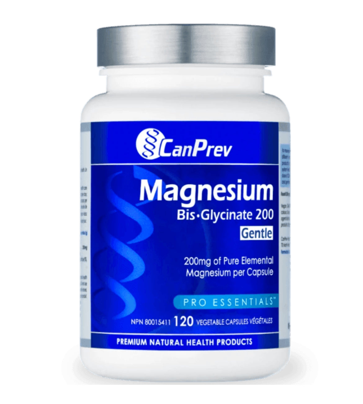 CanPrev Magnesium Bisglycinate 200mg Gentle 120 Veggie Caps