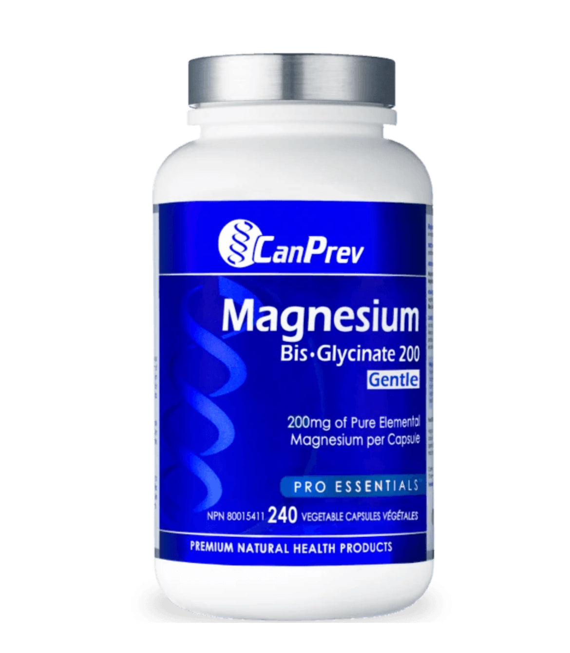 CanPrev Magnesium Bisglycinate 200mg Gentle 240 Veggie Caps