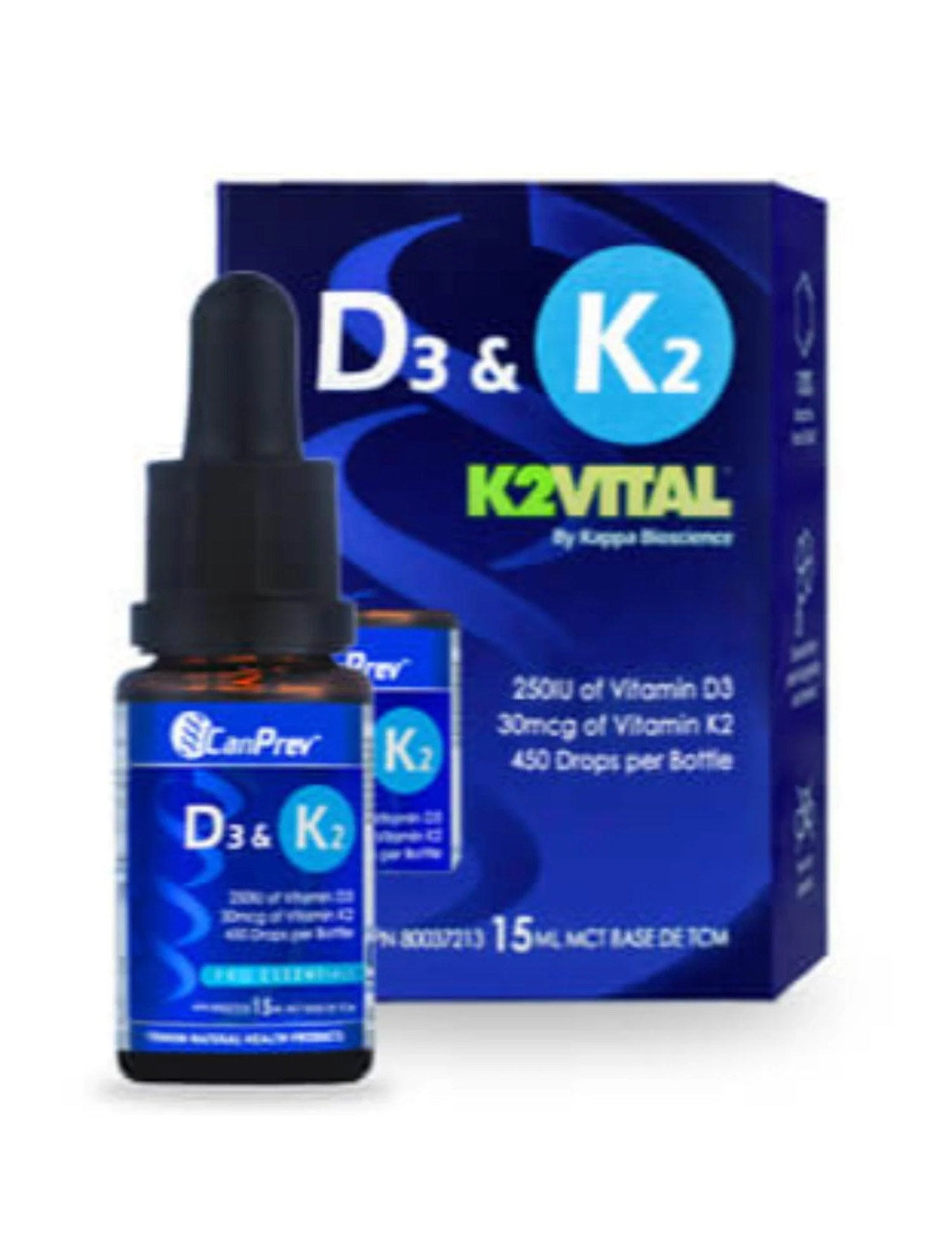 CanPrev D3 & K2 Drops MCT oil base 15ml
