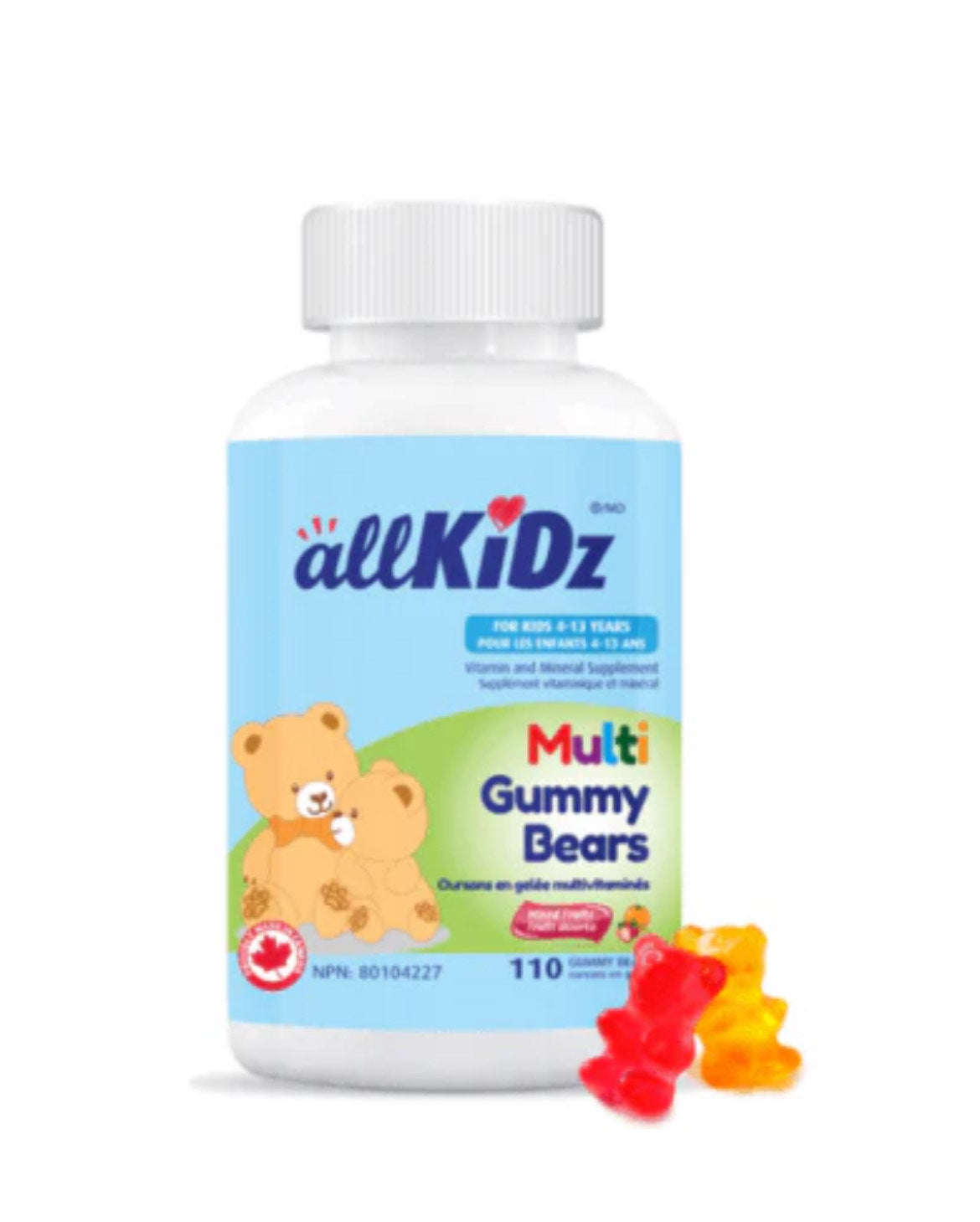 Allkidz Naturals Multi Gummy Bears 110 Gummies