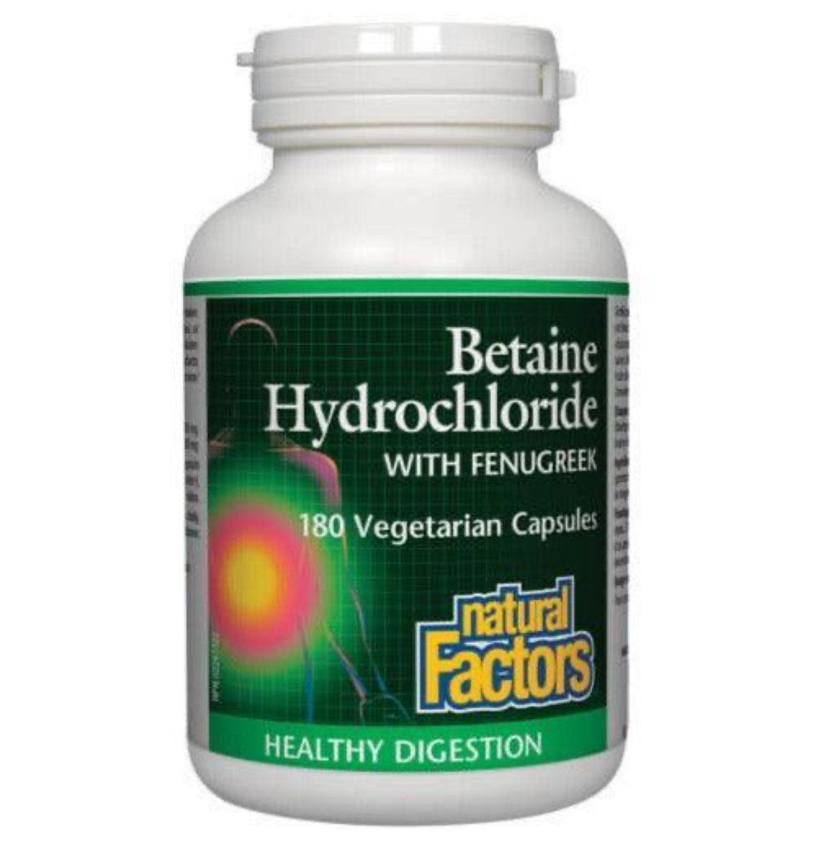 Natural Factors Betaine Hydrochloride with Fenugreek 180 Veggie Caps