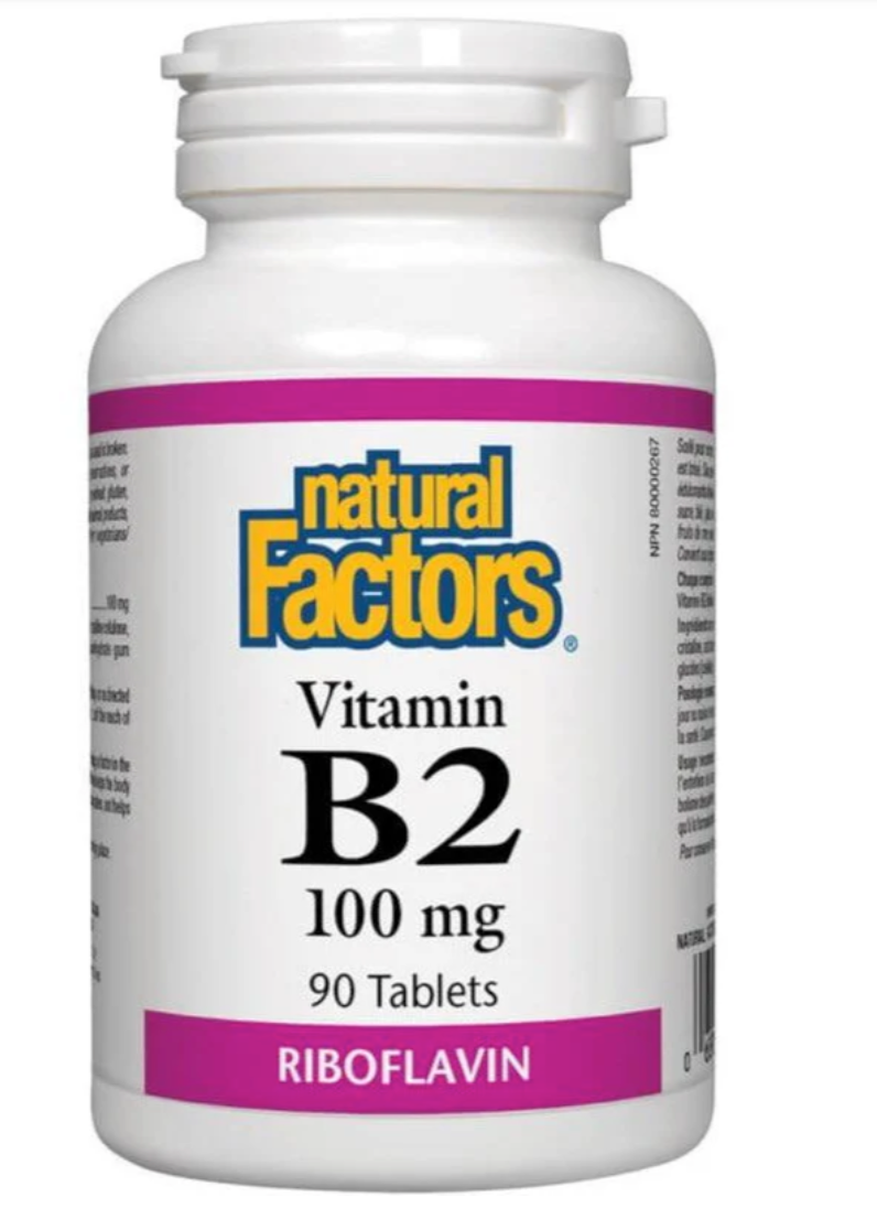 Natural Factors Vitamin B2 Riboflavin 100mg 90 Tabs