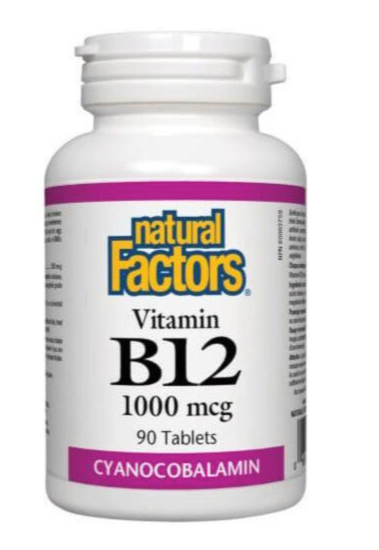 Natural Factors Vitamin B12 1000mcg Cyanocobalamin 90 Tabs