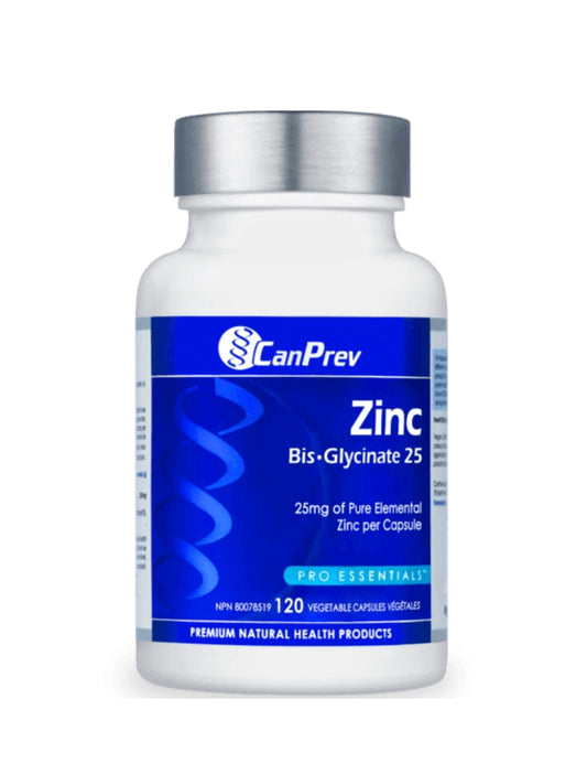 CanPrev Zinc Bis-Glycinate 25 120 Veggie Caps