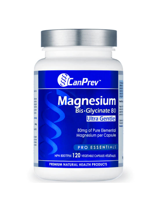 CanPrev Magnesium Bis-Glycinate 80 Ultra Gentle 120 Veggie Caps