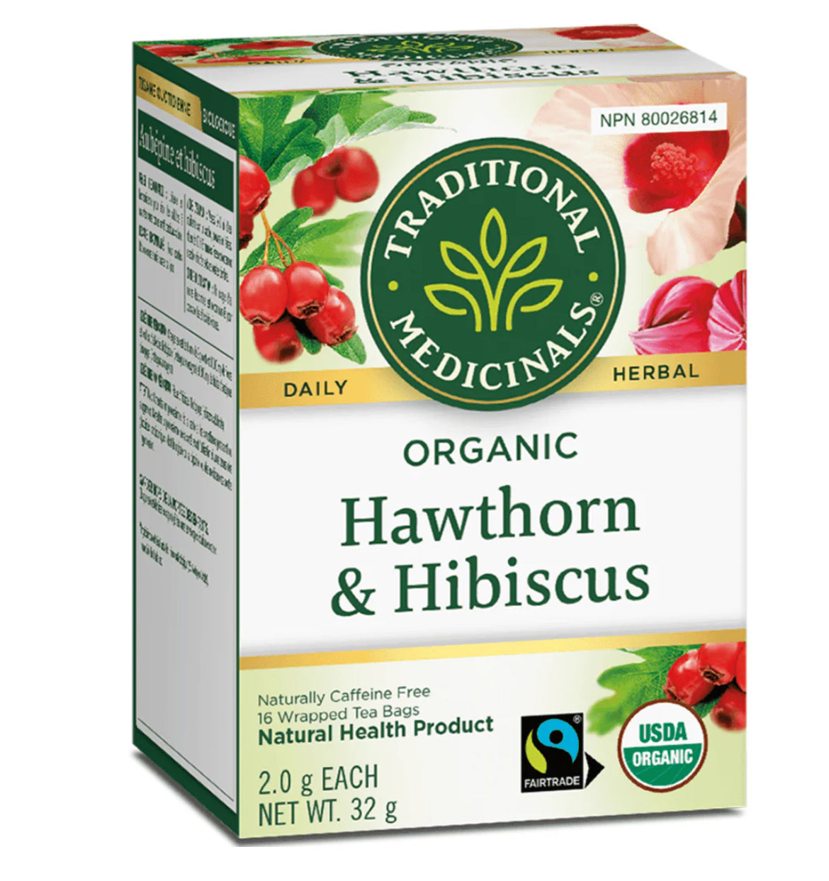 Traditional Medicinals Organic Hawthorn & Hibiscus 16 Tea Bags