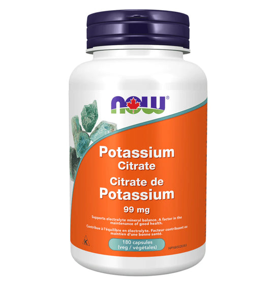 NOW Potassium Citrate 99mg 180 Veggie Caps