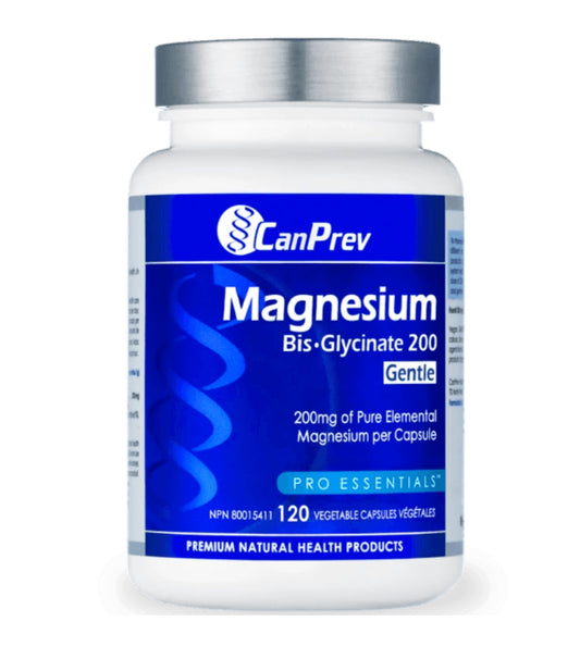 CanPrev Magnesium Bisglycinate 200mg Gentle 120 Veggie Caps