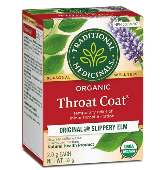 Traditional Medicinals Organic Throat Coat Original Slippery Elm 16 Tea Bags