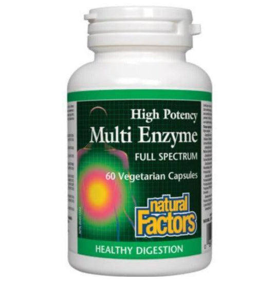 Natural Factors High Potency Multi Enzyme 60 Veggie Caps
