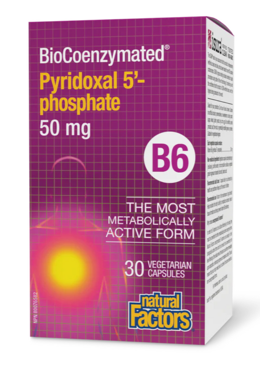 Natural Factors BioCoenzymated Pyridoxal 5 Phosphate 50mg